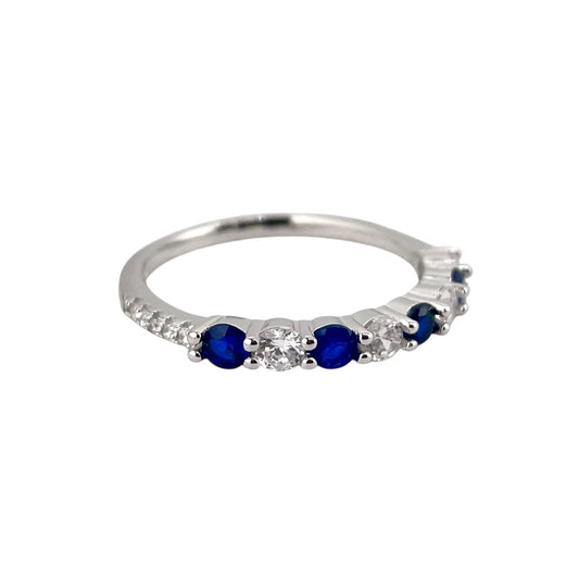 CZ Stone Row Ring Sterling Silver