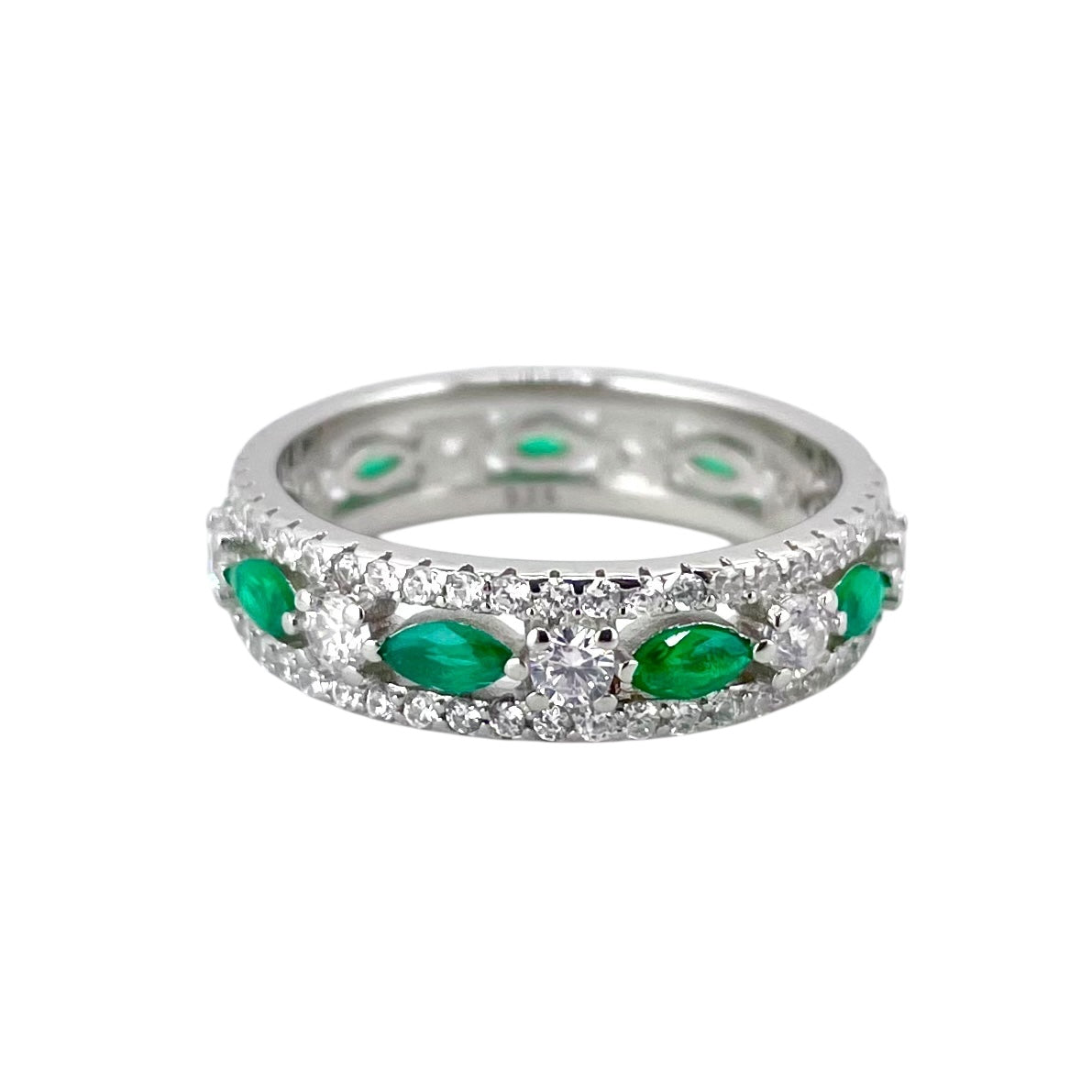 CZ Stone Row Ring Sterling Silver