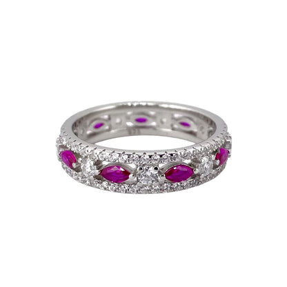 CZ Stone Row Ring Sterling Silver