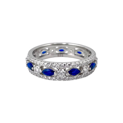 CZ Stone Row Ring Sterling Silver