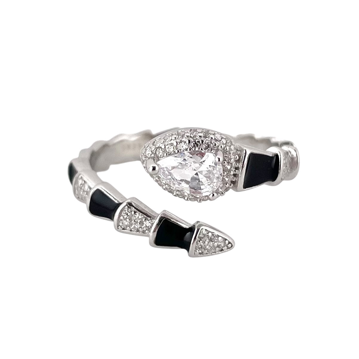 CZ Stone Enamel Ring Sterling Silver