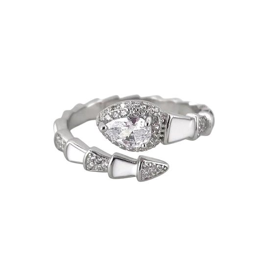 CZ Stone Enamel Ring Sterling Silver