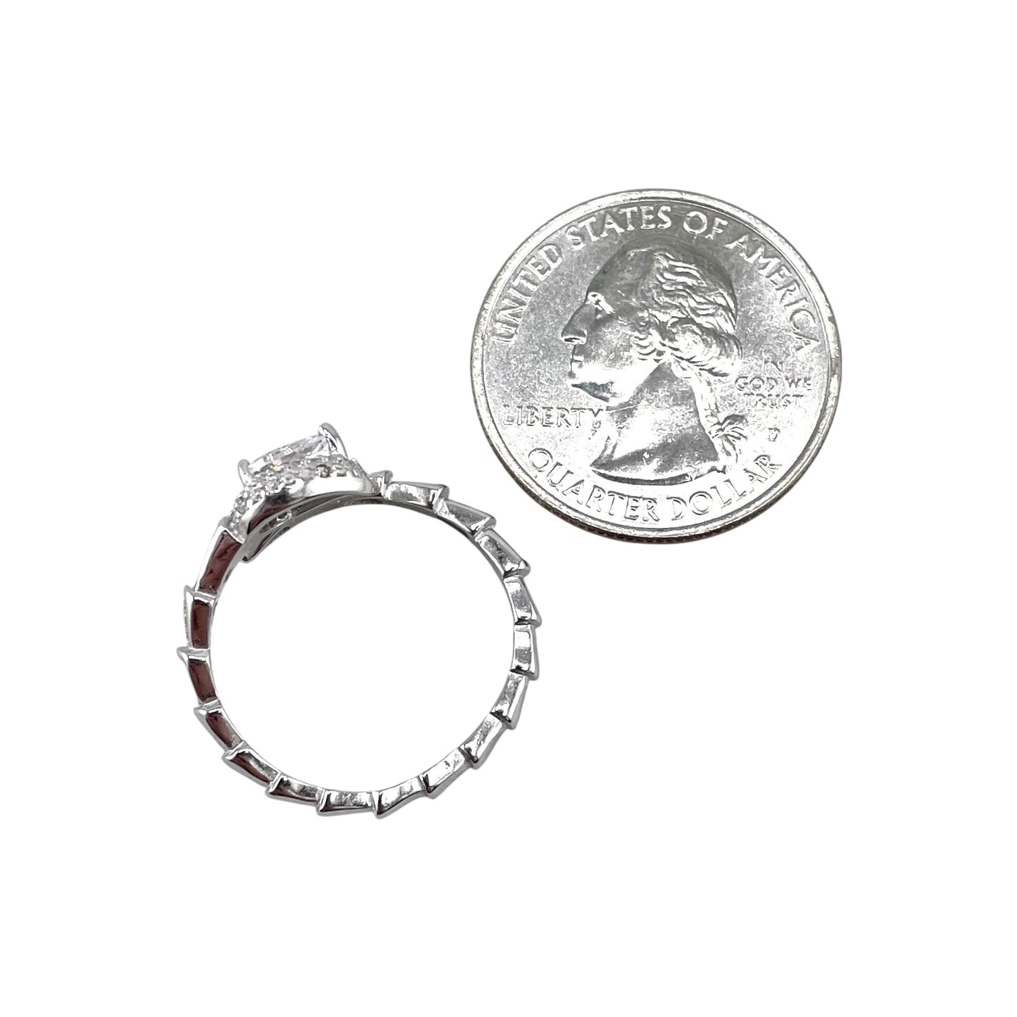 CZ Stone Enamel Ring Sterling Silver