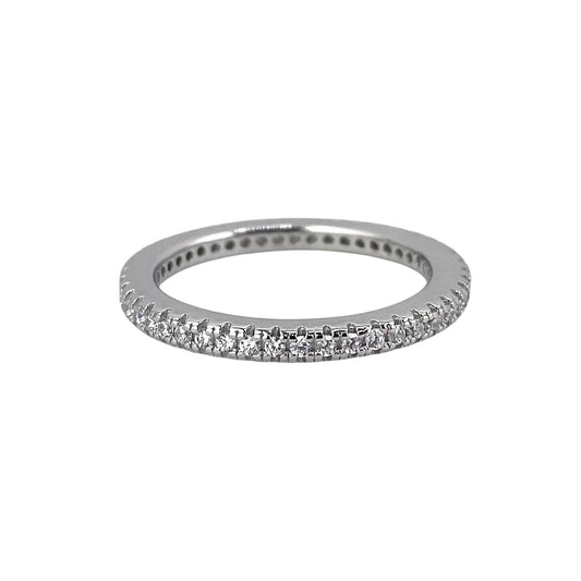 CZ Row Band Ring Sterling Silver