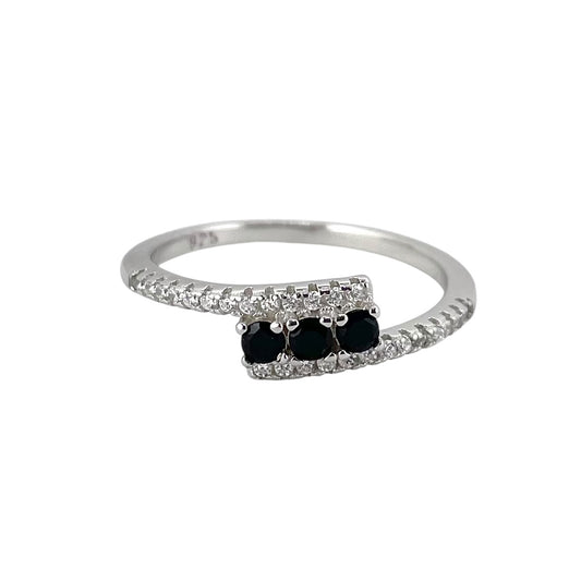 CZ Wrap Row Band Ring Sterling Silver