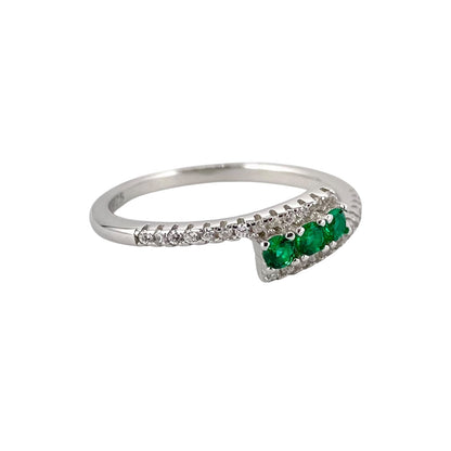 CZ Wrap Row Band Ring Sterling Silver