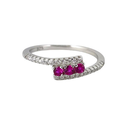 CZ Wrap Row Band Ring Sterling Silver