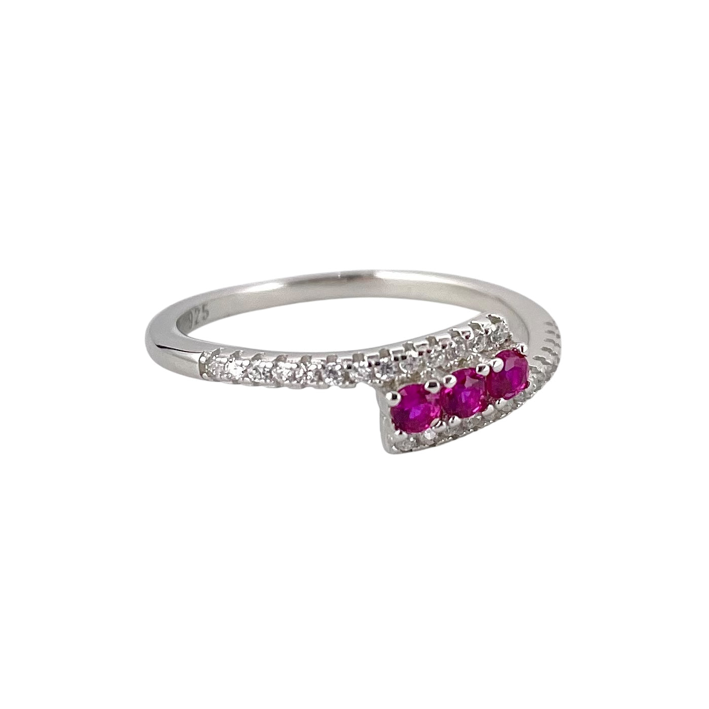 CZ Wrap Row Band Ring Sterling Silver