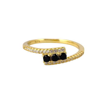 CZ Wrap Row Band Ring Sterling Silver Gold Plate
