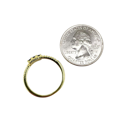 CZ Wrap Row Band Ring Sterling Silver Gold Plate