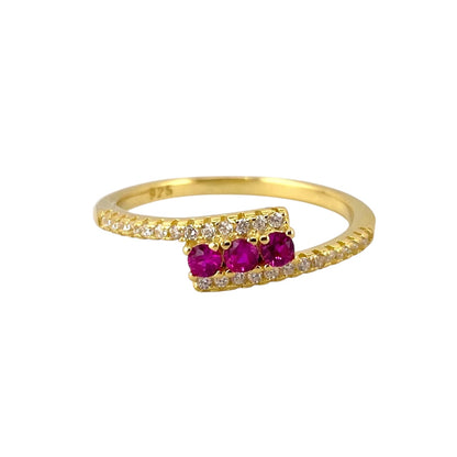 CZ Wrap Row Band Ring Sterling Silver Gold Plate