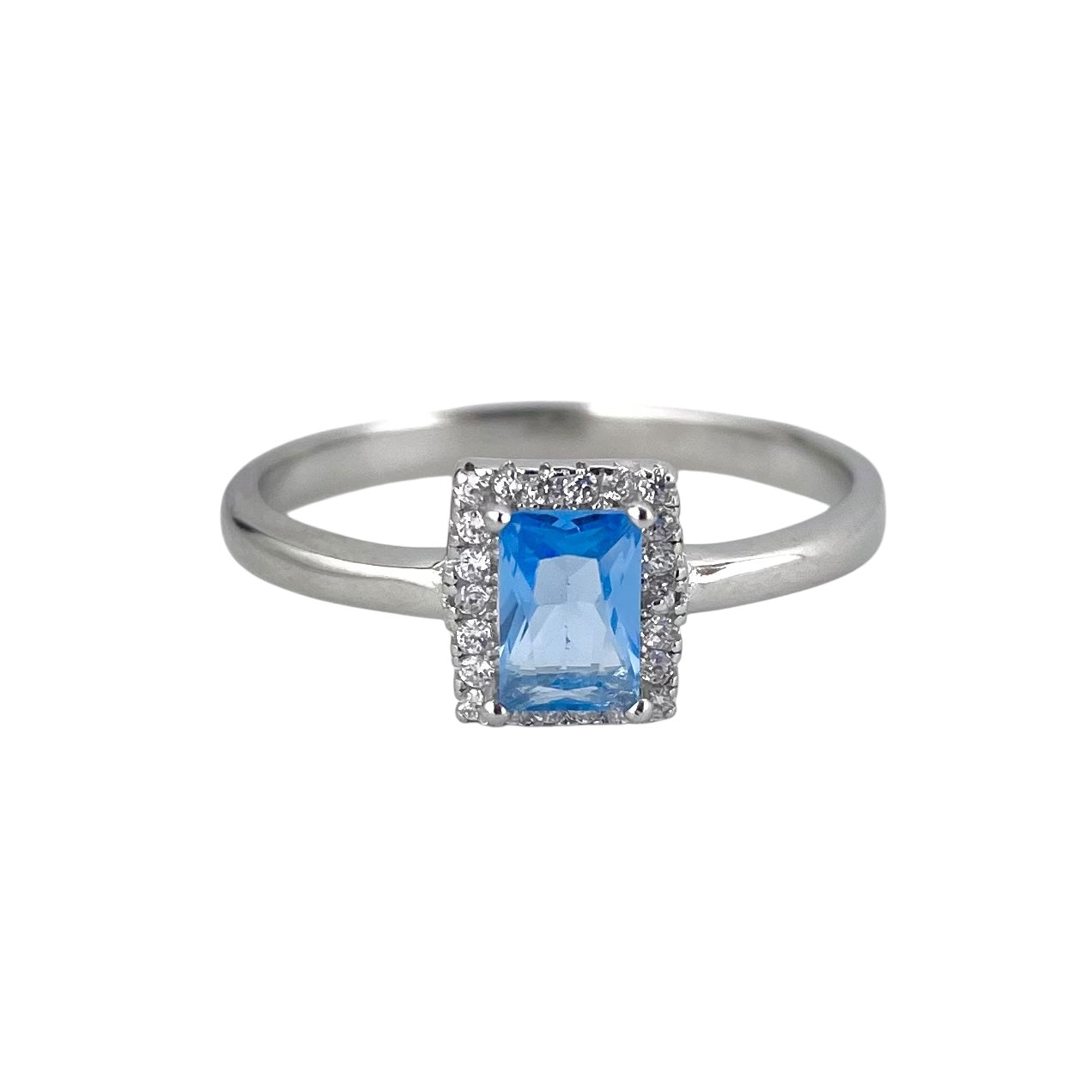 CZ Rectangle Ring Sterling Silver