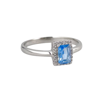 CZ Rectangle Ring Sterling Silver