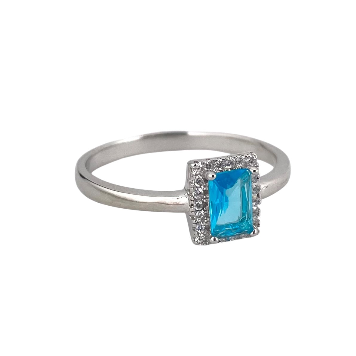 CZ Rectangle Ring Sterling Silver