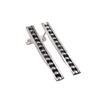 Sterling Silver Ball Dot Bead Stick Post Earrings