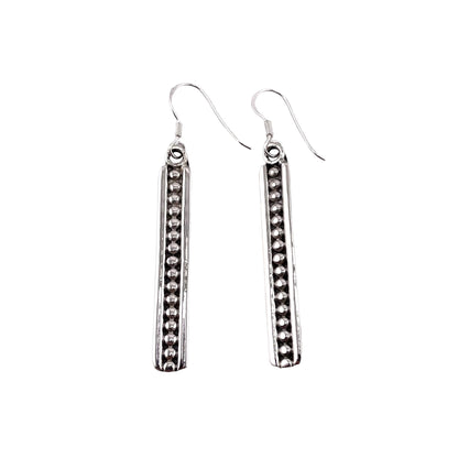 Ball Dot Bar Dangle Earring 5/16" Sterling Silver