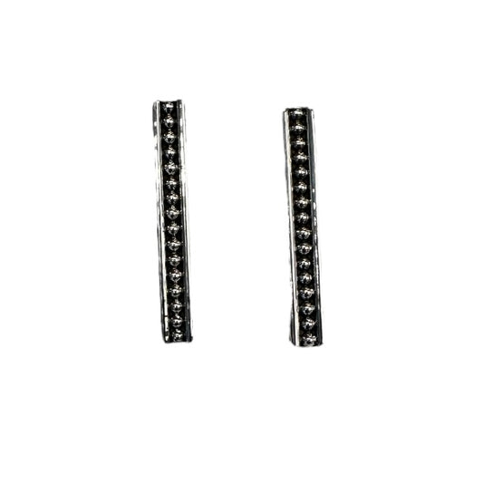 Sterling Silver Dotted Bead Stick Post Earrings