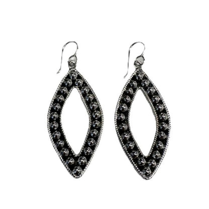 Sterling Silver Dotted Bead Dangle Earrings