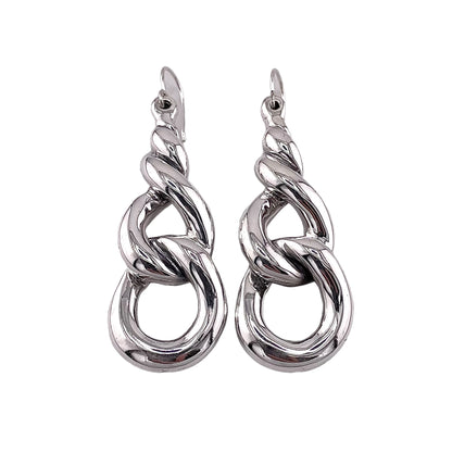 Intertwined Loop Dangle Earrings Sterling Silver