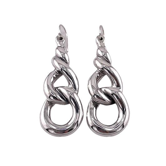 Intertwined Loop Dangle Earrings Sterling Silver