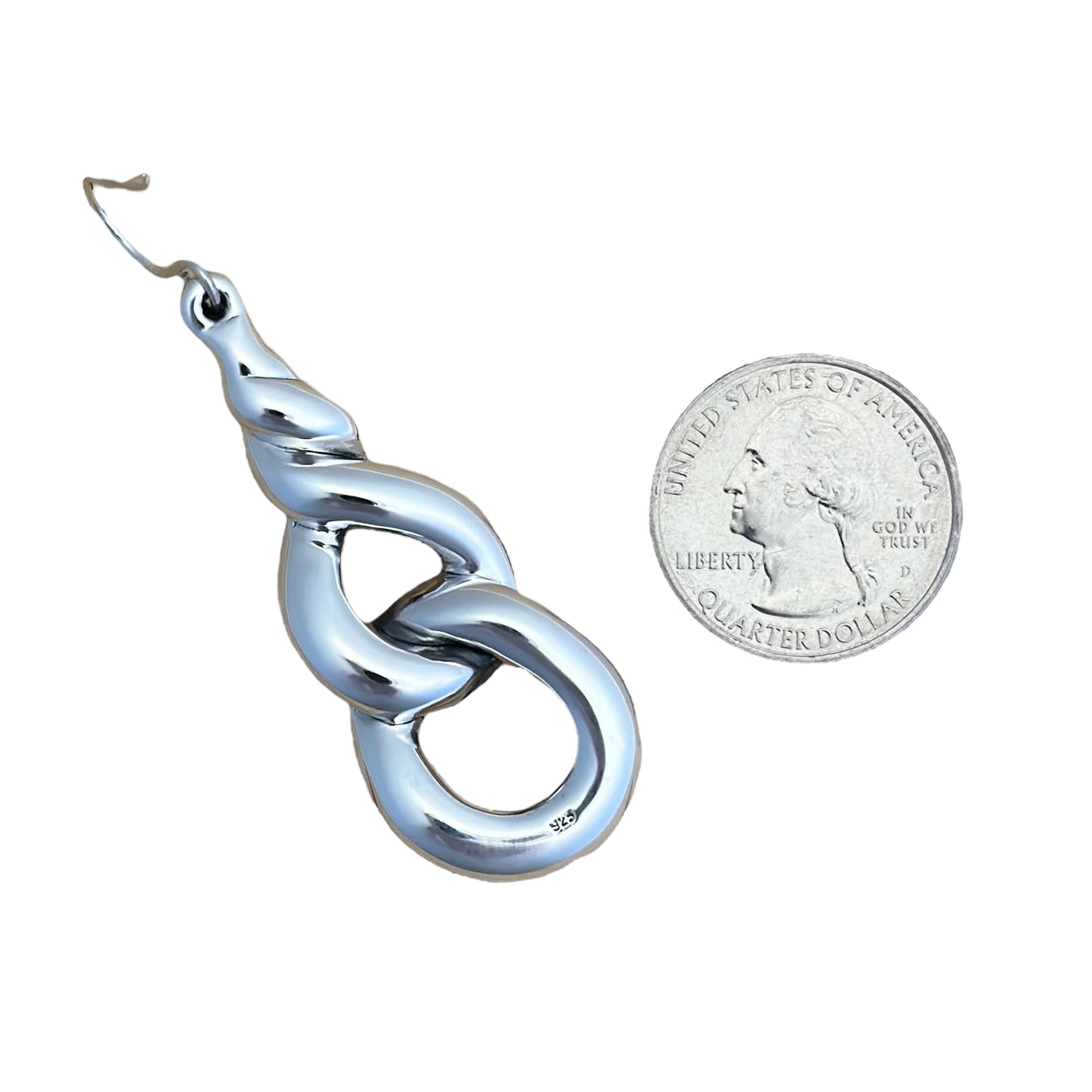 intertwined Loop Dangle Earrings Sterling Silver