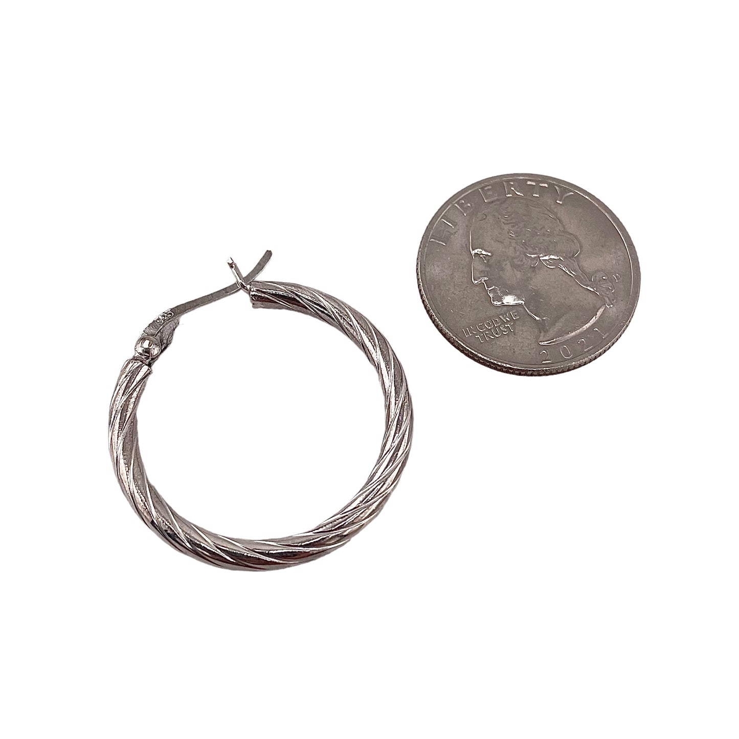 Twist Hoop Post Earrings Sterling Silver