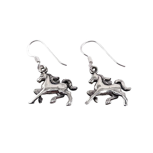 Horse Dangle Earrings Sterling Silver