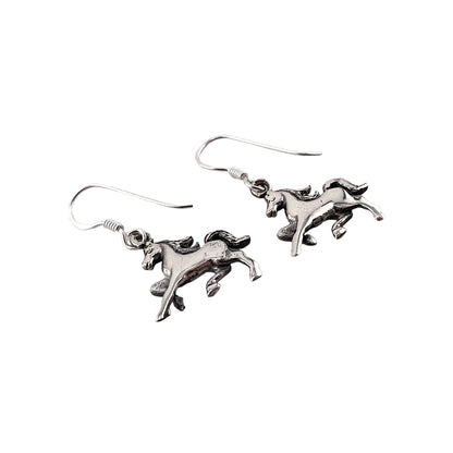Horse Dangle Earrings Sterling Silver