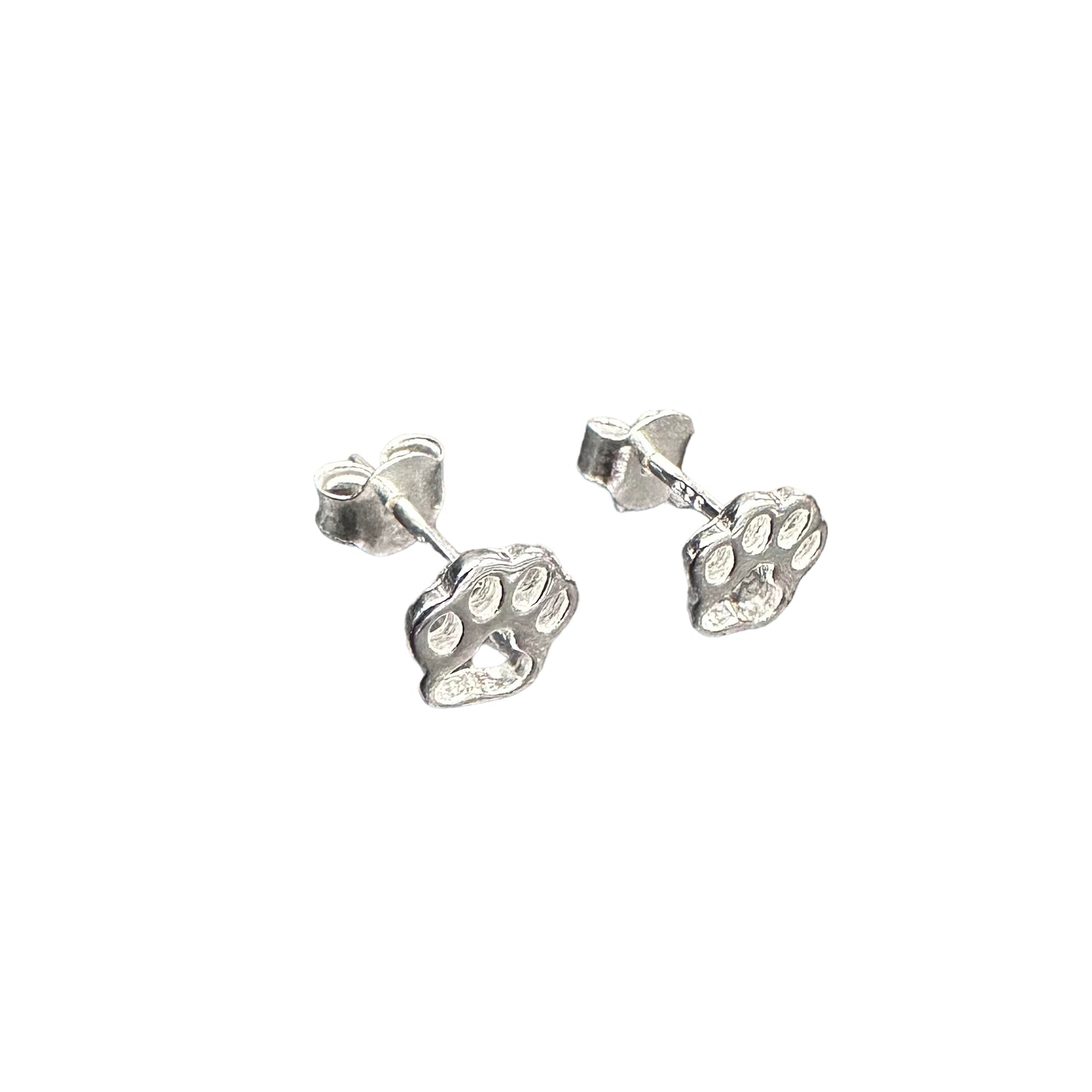 Dog Paw Cut Out Post Earrings Sterling Silver