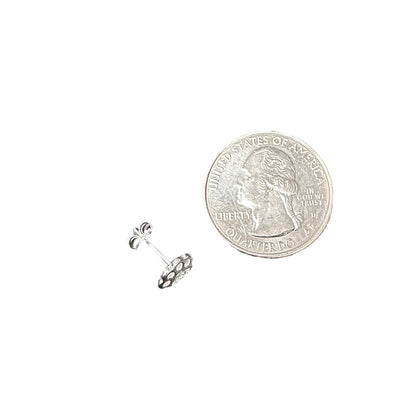 Dog Paw Cut Out Post Earrings Sterling Silver