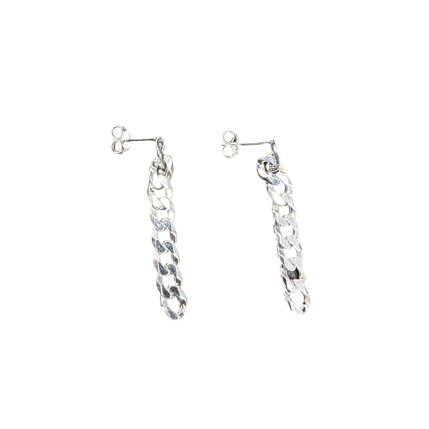 Curb Chain 5.6mm Post Earrings Sterling Silver