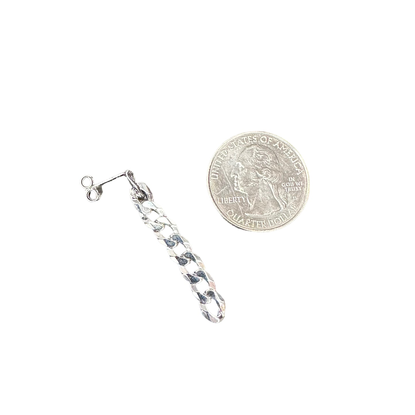 Curb Chain 5.6mm Post Earrings Sterling Silver