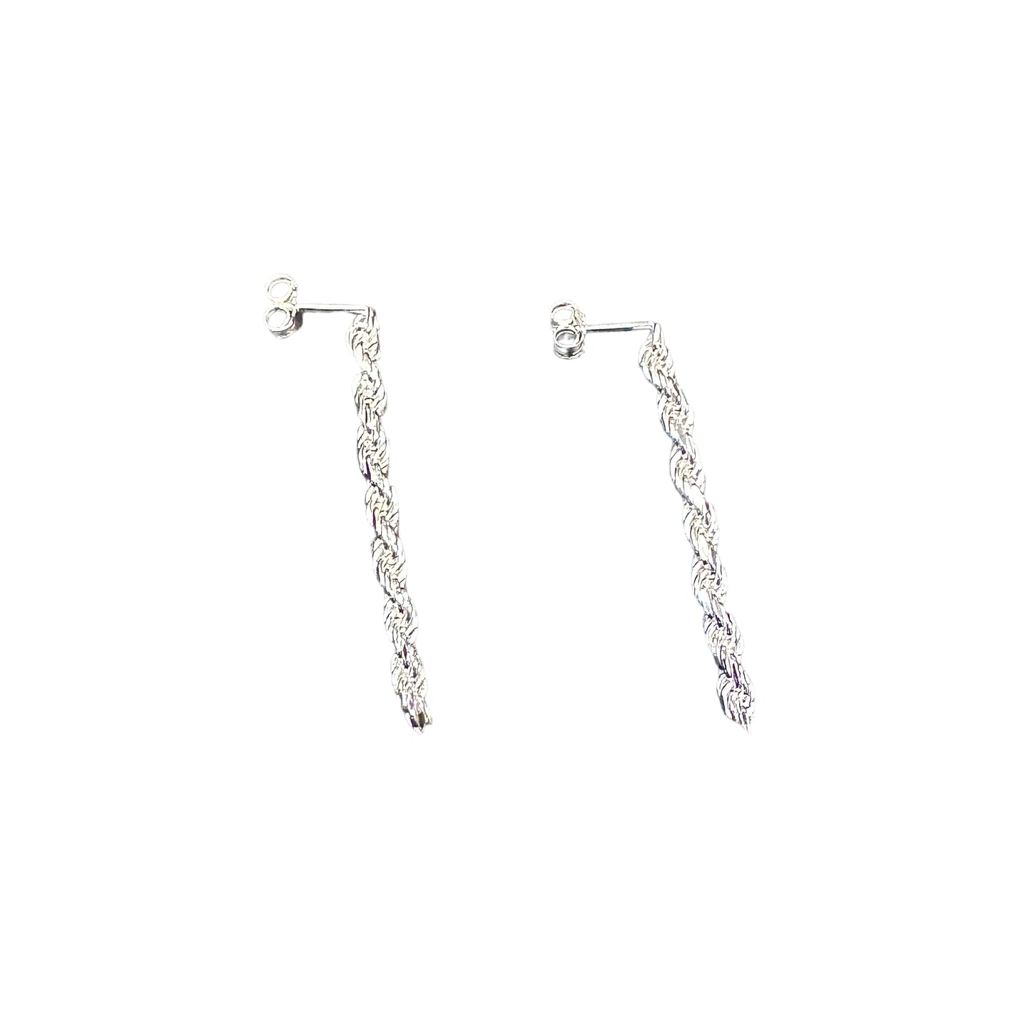 Rope Chain Post Earrings Sterling Silver