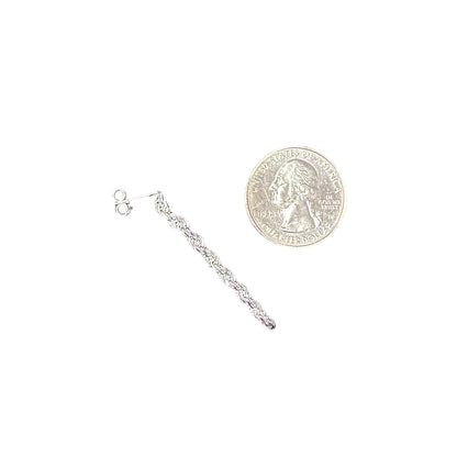Rope Chain Post Earrings Sterling Silver