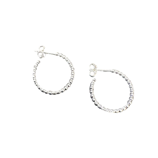 20mm Ball Hoop Earrings Sterling Silver