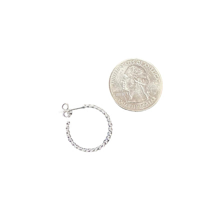 20mm Ball Hoop Earrings Sterling Silver
