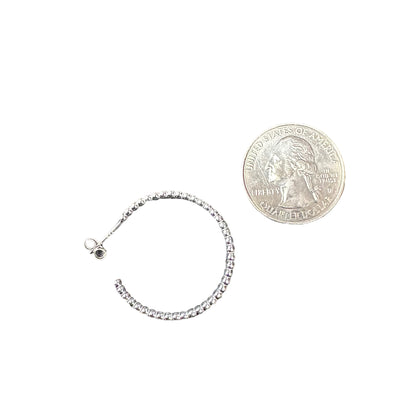 30mm Ball Hoop Earrings Sterling Silver