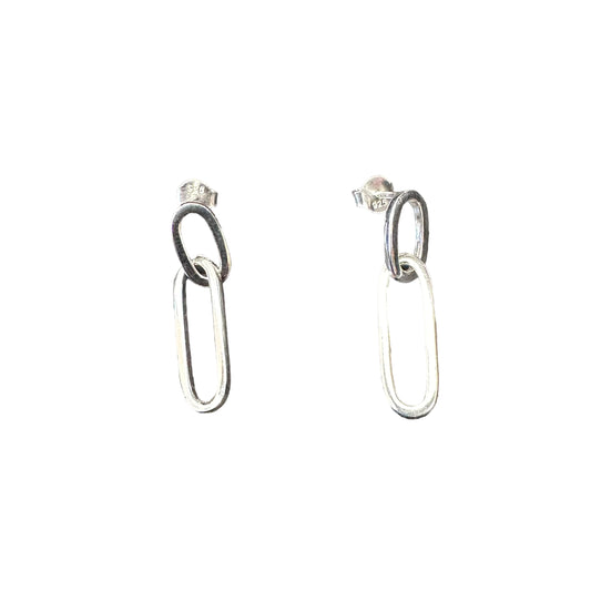 Paper Clip Post Earrings Sterling Silver