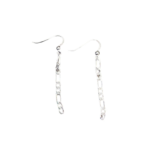 Figaro Chain Dangle Earrings Sterling Silver