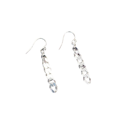 Curb Chain Dangle Earrings Sterling Silver