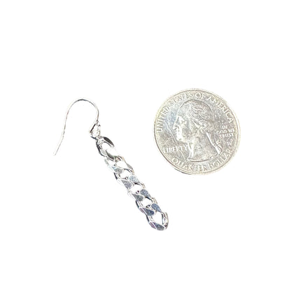 Curb Chain Dangle Earrings Sterling Silver