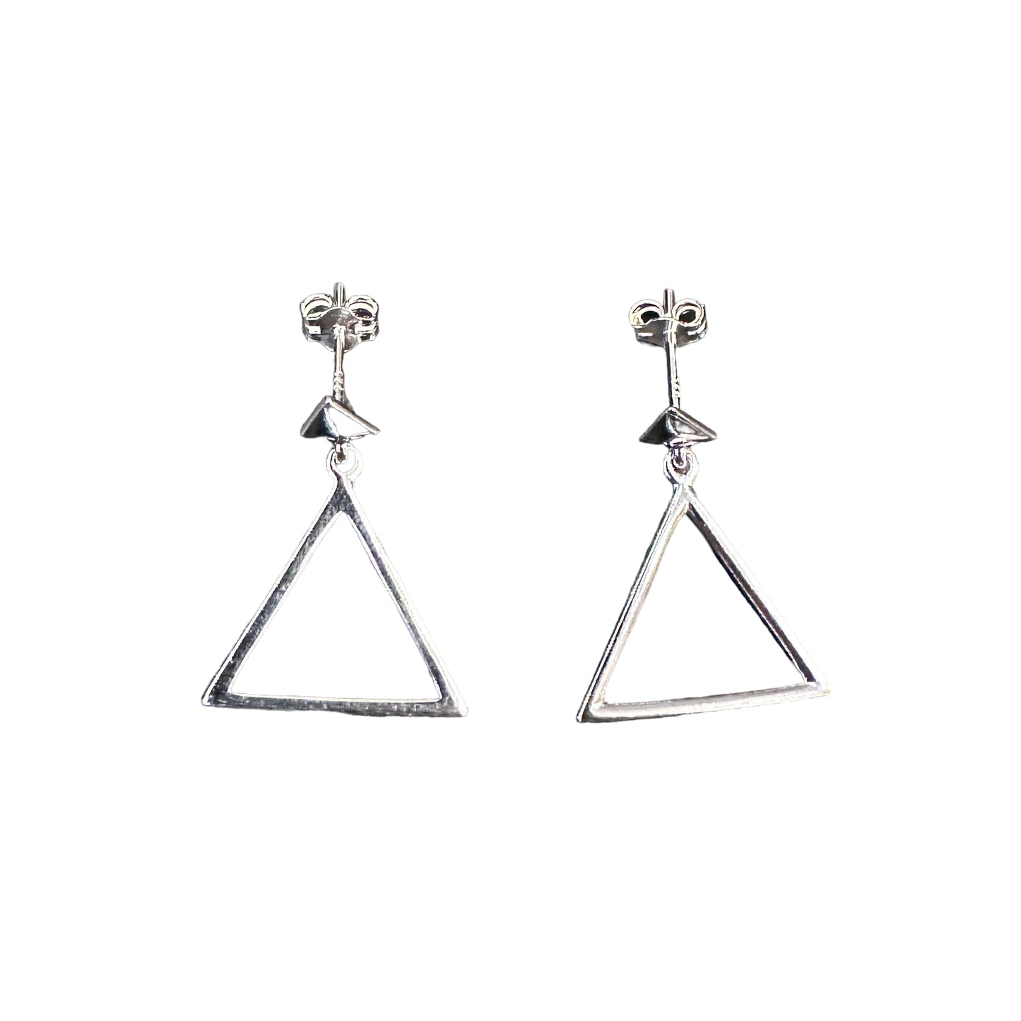 Triangle Post Earrings Sterling Silver