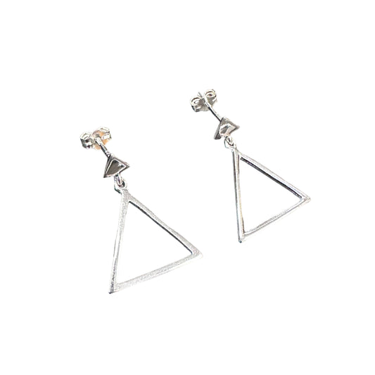 Triangle Post Earrings Sterling Silver