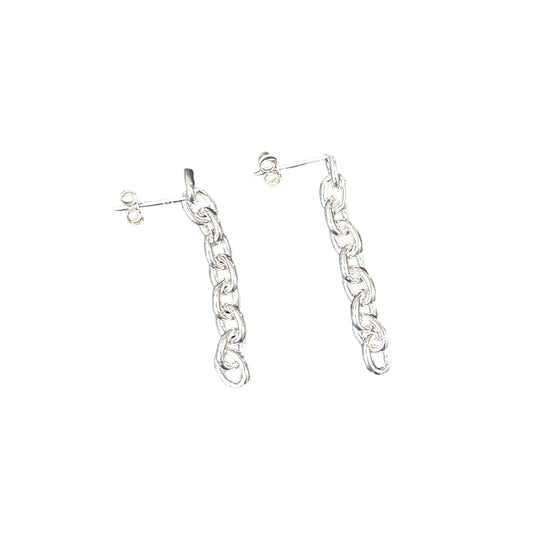 Chain Link Dangle Earrings Sterling Silver
