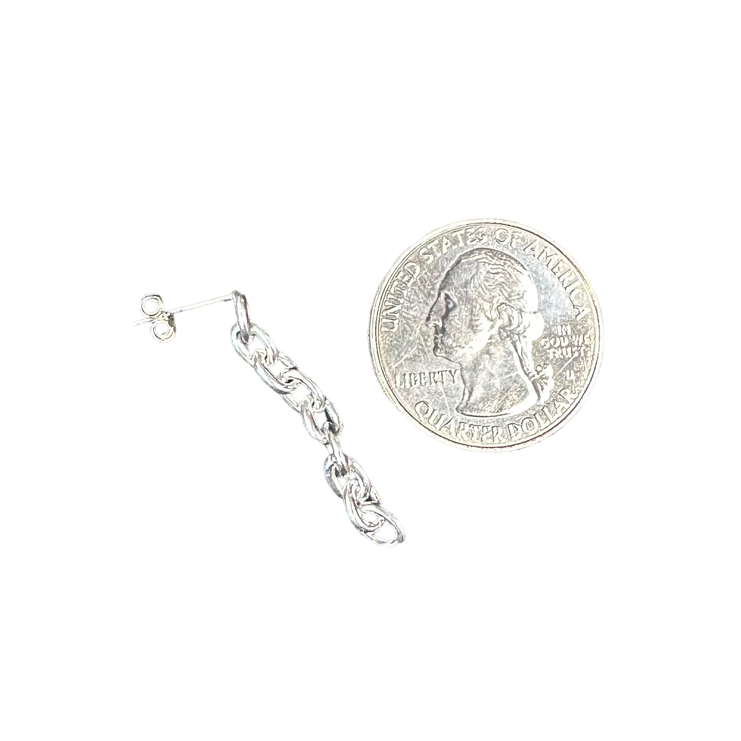 Chain Link Dangle Earrings Sterling Silver