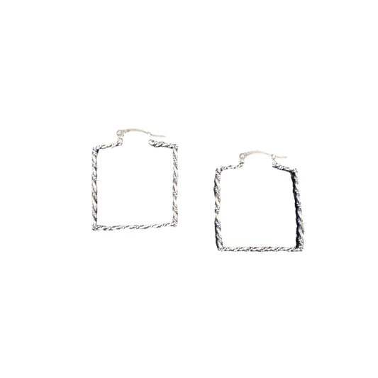 Fancy Rope Twist Hinged Earrings Sterling Silver