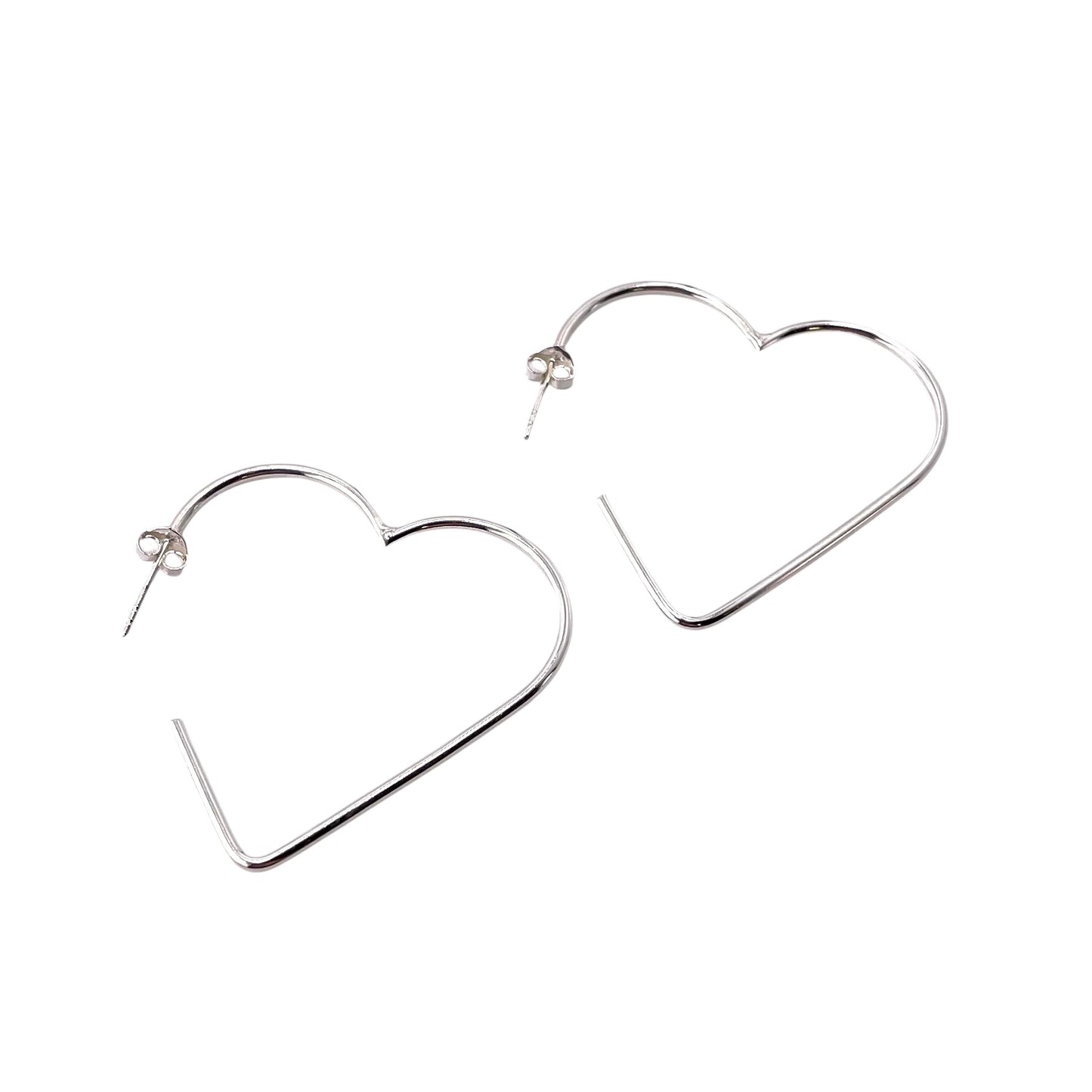 Heart Hoop Earrings Sterling Silver