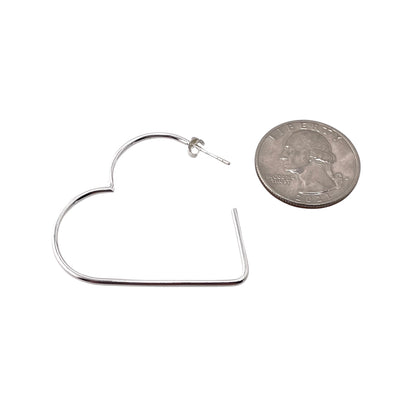 Heart Hoop Earrings Sterling Silver
