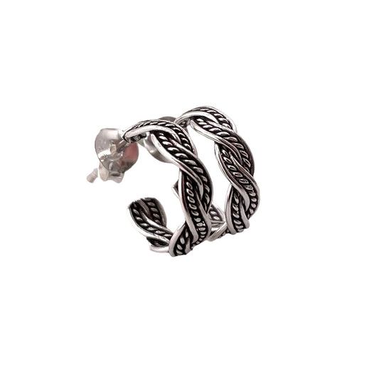 Weave Rope Post Earrings Sterling Silver