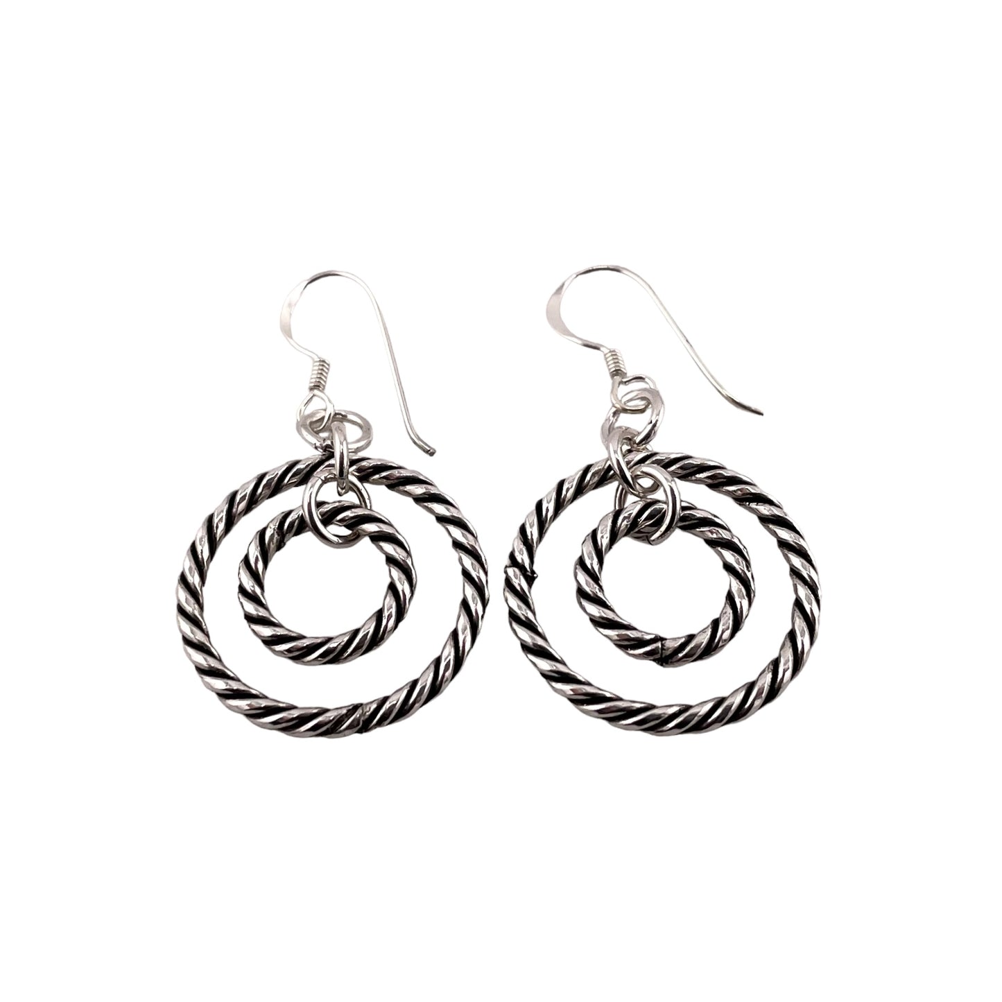 Roped Eternity Earrings Sterling Silver